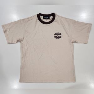 HOMME FEMME|Heavy Duty Crew Neck Short Sleeve T-Shirt|Tan/Brown Size Medium|